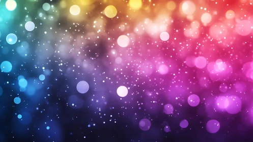 Vibrant multicolor bokeh lights abstract background with dreamy glow.