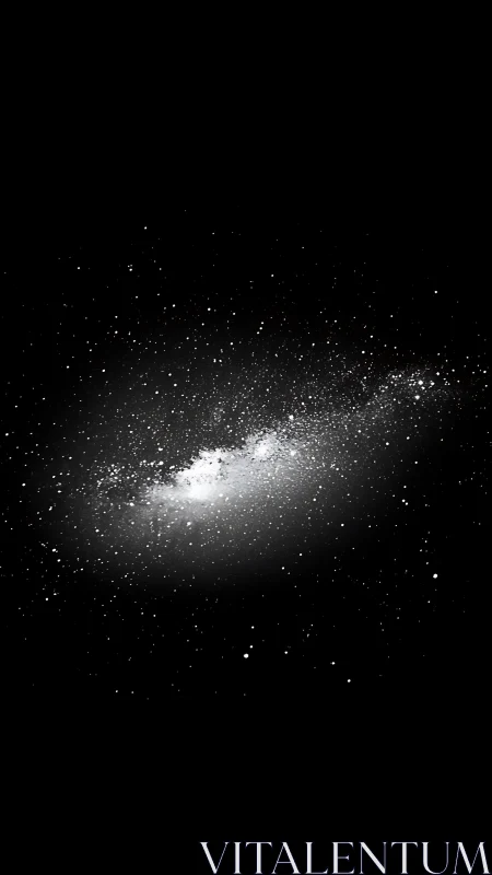 Stellar dust cloud drifts through deep black cosmos field