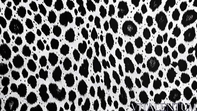 Dalmatian Spot Pattern Abstract Black White Texture.