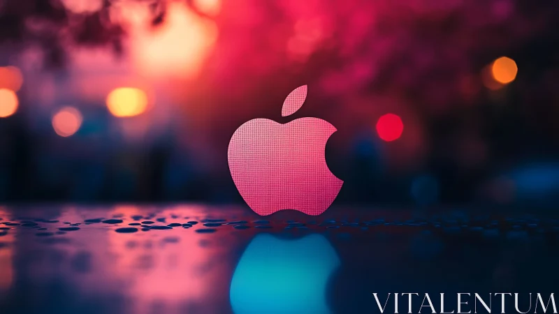 Apple Logo Glows with Vibrant Urban Energy.