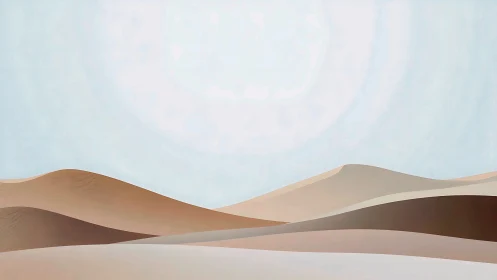 Minimalist digital landscape of layered desert sand dunes.