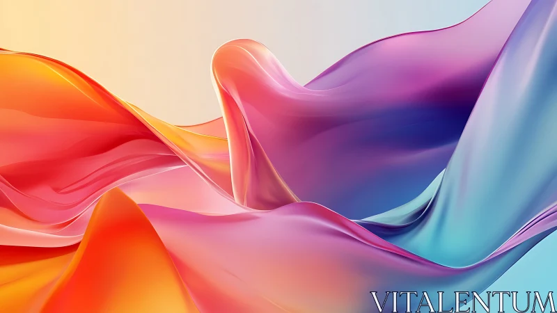 Multicolored fluid ribbons in smooth abstract wave formation.