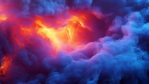 Chromatic Energy Vortex: Blue-Red Plasma Gradient Collision Field.