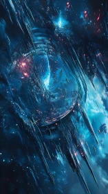 Orbital ring structure disintegrates within blue plasma field