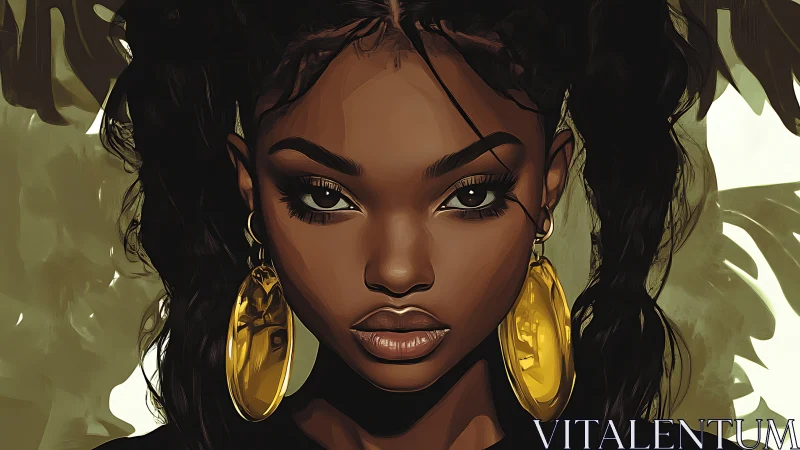 Golden gaze queen framed by jungle light and shadows.