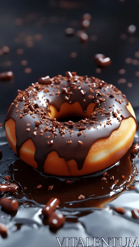 Chocolate-Glazed Donut with Cocoa Crumble Topping.