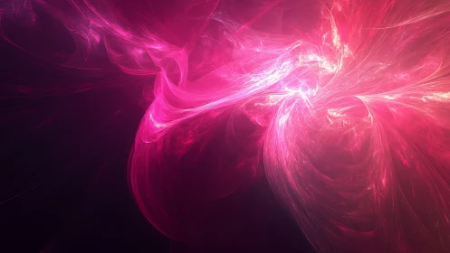 Radiant magenta plasma vortices swirl across a dark void