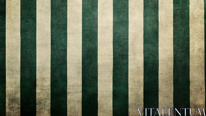 Weathered carnival stripes in muted green and parchment glow.
