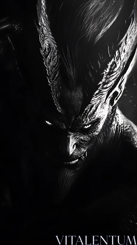 Horned shadow king glaring from sculpted midnight.