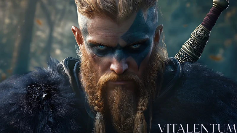 Viking warrior portrait shows intense gaze and detailed armor