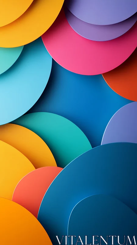 Layered circular shapes in bold overlapping color palette.