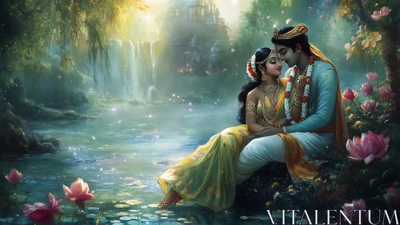 Divine Romance Blossoms Where Enchanted Waters Mirror Celestial Dreams
