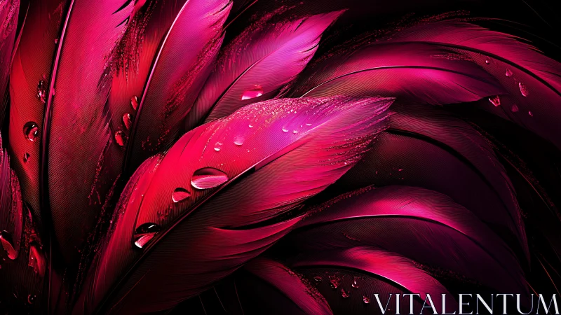Velvet neon feathers kissed by midnight rainshine.