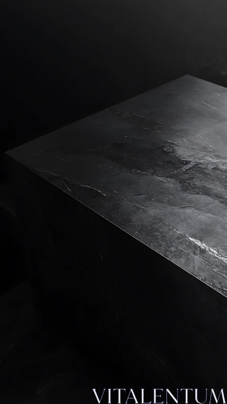 Dark stone pedestal with subtle texture in low light.