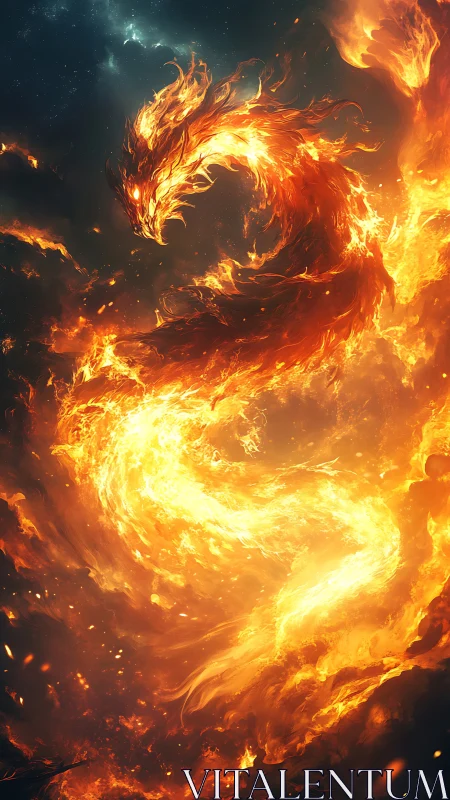 Solar serpent curls through midnight skies and hisses light