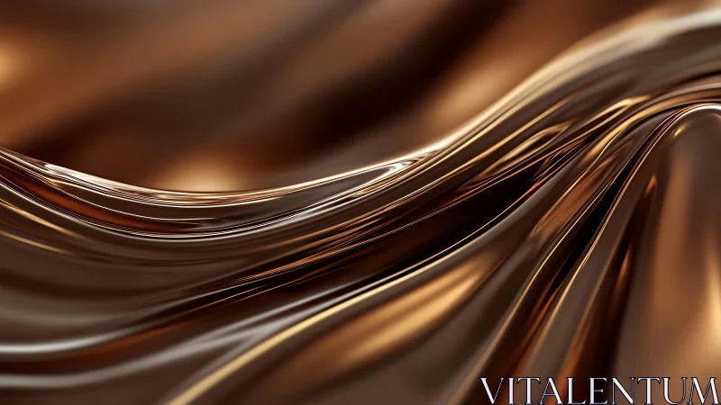 Flowing Metallic Bronze Abstract Texture with Smooth Waves.