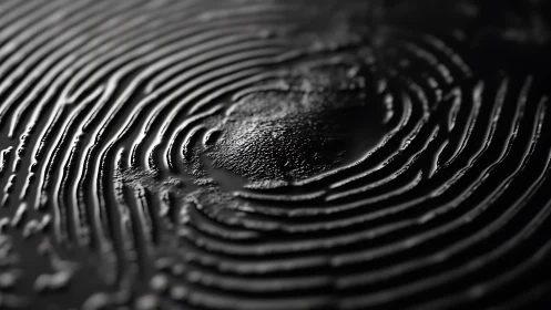 Macro close-up of raised fingerprint ridges with directional rim lighting
