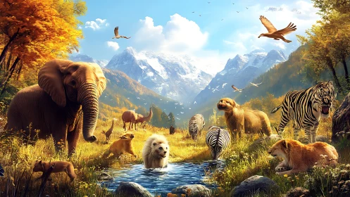 Wild summit gathering under autumn-bright mountain skies.