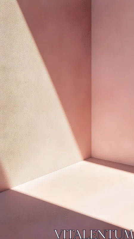 Sunlit blush corner with geometric shadow planes study.