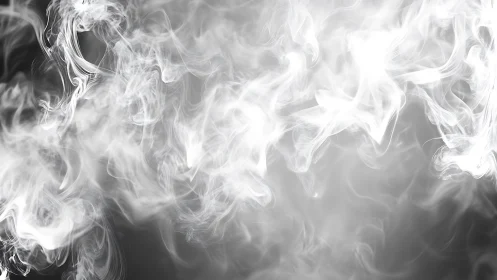 White smoke patterns on neutral gray abstract background.
