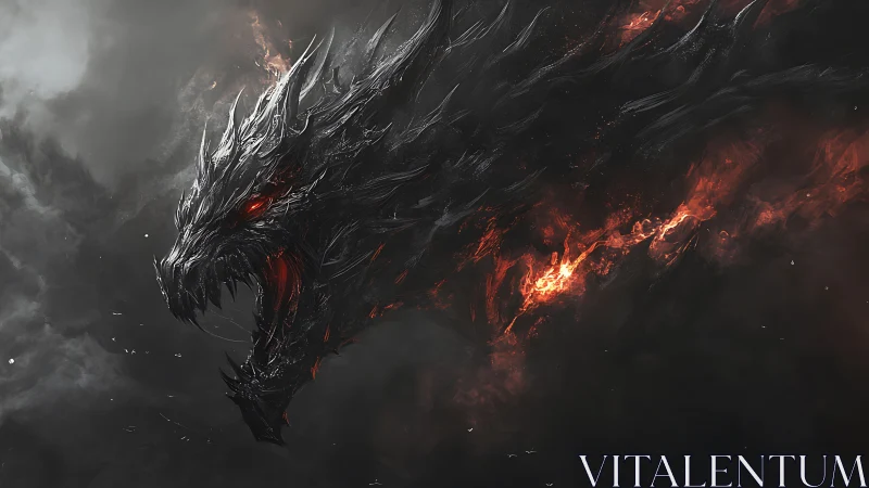 Emberstorm Wyrm Surging From Ashen Voidscape Nightmares.