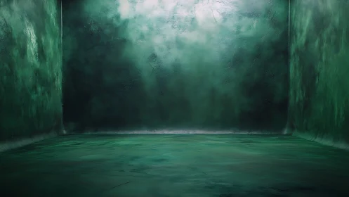 Emerald echo chamber with moody textured green horizons.