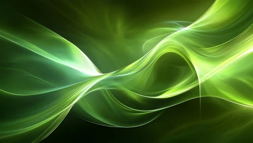 Luminous Green Currents Dancing Across Digital Nightfall.