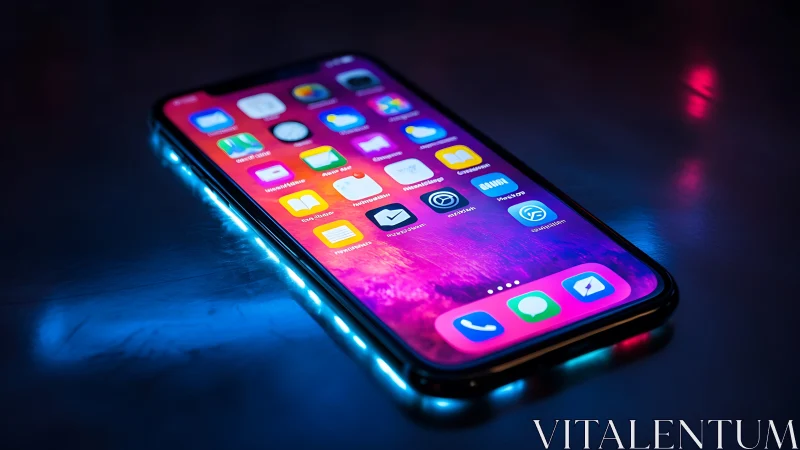 Neon Portal Glows as Smartphone Dreams in Electric Twilight