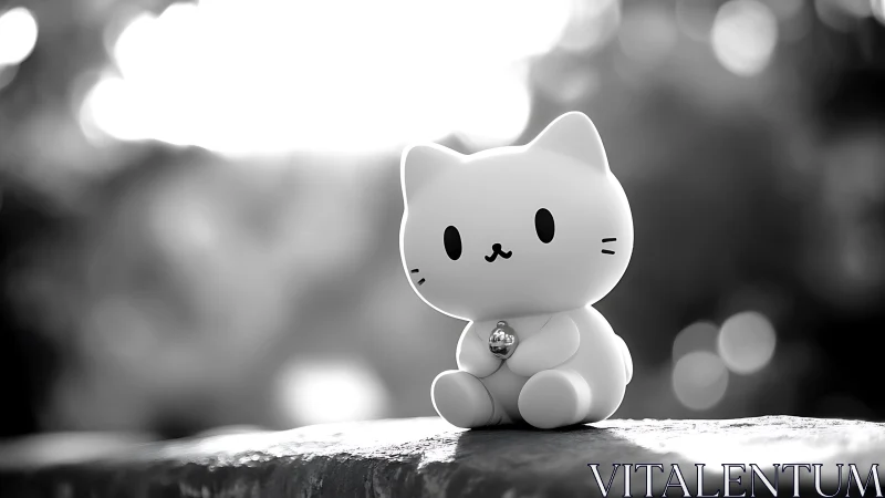 Illuminated Manikin Cat: Monochromatic Rendered Character Study