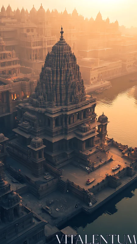 Sun-drenched river temple city wrapped in ancient quiet.