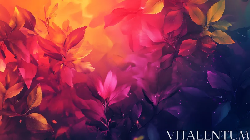 Floral nebula drifting through molten sunset and violet night.