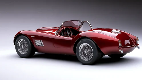 Crimson roadster coiled in chrome, ready to pounce on asphalt.