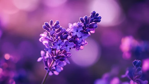 Purple Lilac Blooms Dancing Through Dreamy Violet Haze