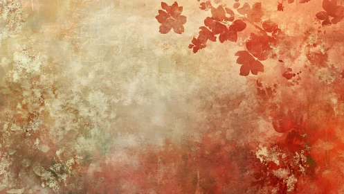 Vintage Floral Composition with Red Flowers.