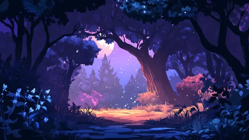 Enchanted Forest Clearing at Twilight