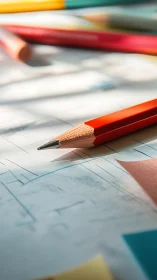 Chromatic Sketches: Red Pencil Ready to Dream on Paper.