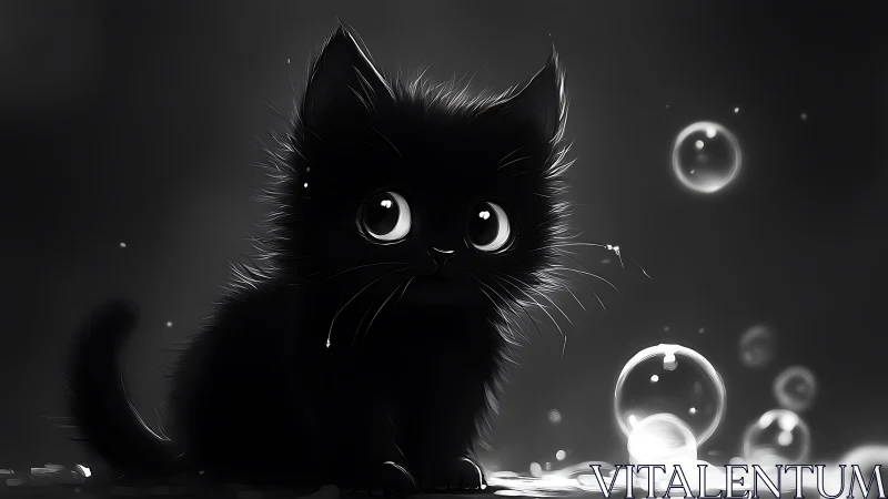 Midnight Whiskers: A Feline's Enchanted Soap Bubble Dreams