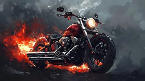 Combustion-driven cruiser motorcycle in infernal motion study.