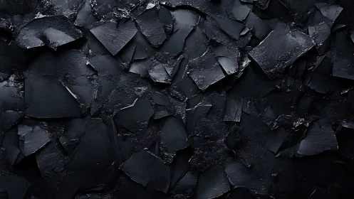 Shattered black slate texture creates dramatic abstract depth