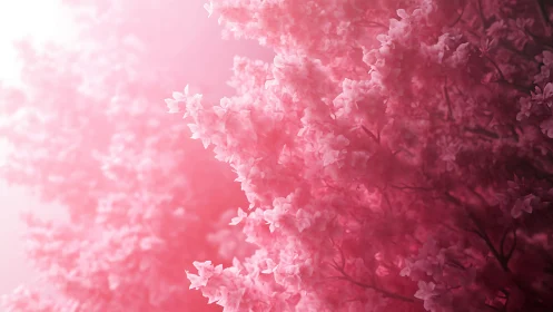 High-key macro study of dense pink blossoms with shallow depth