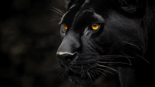 Black Panther's Piercing Gaze Against Darkness.