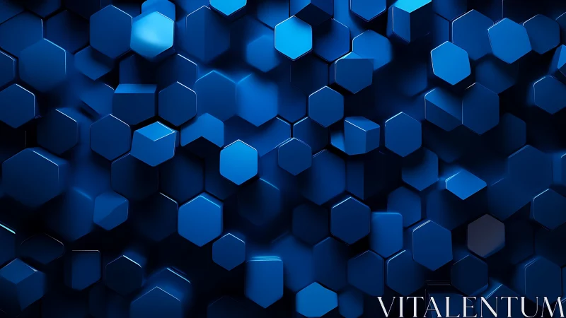 Midnight hexagons drift like digital tiles in deep space