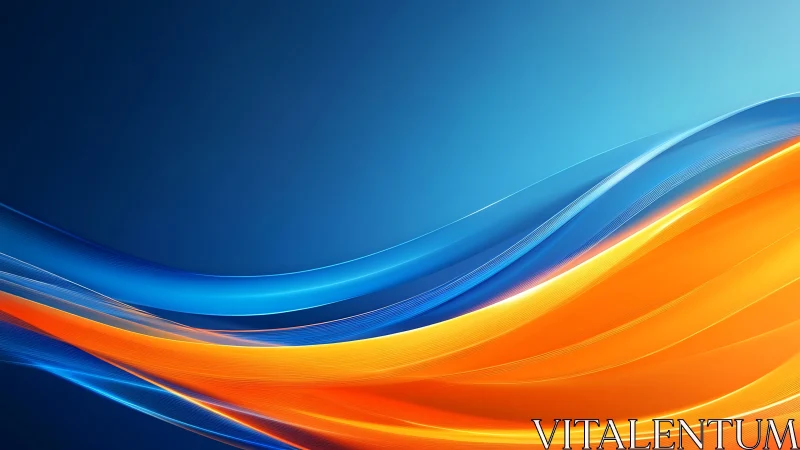 Solar Wave Sonata in Electric Blues and Ember Orange.