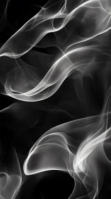 Ethereal white smoke trails drift across deep black void.