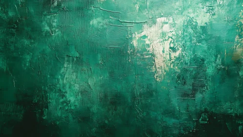 Emerald tonal abstraction with layered textured depths.