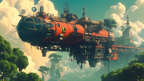 Aero-botanical orbital refinery with integrated forest decks.