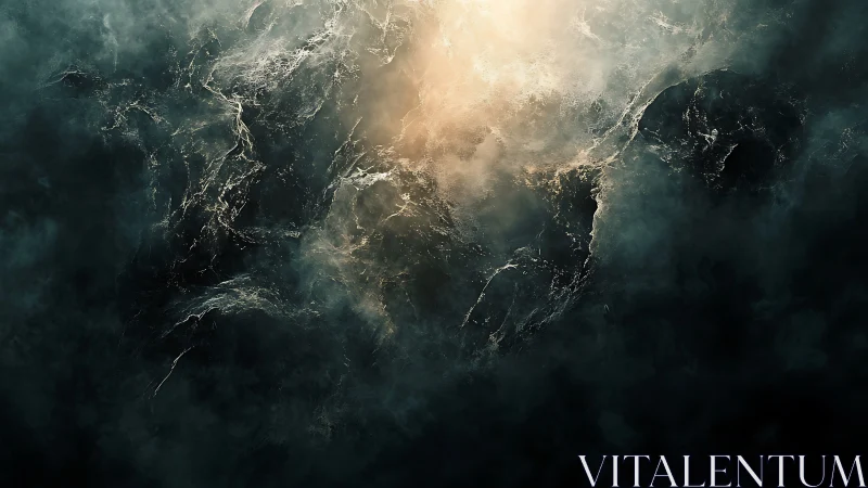 Volumetric nebula cloudscape with luminous central diffusion