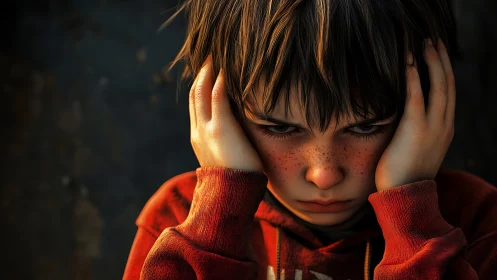 Quiet strength glows in a freckled child&rsquo;s troubled gaze