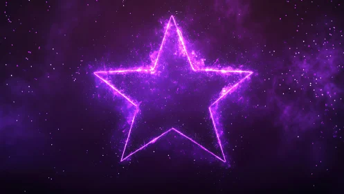 Glowing violet star drifts gently in a dreamy cosmic haze