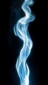 Luminous cyan smoke plume on black background, high contrast.
